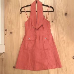 Alexis mini linen halter dress